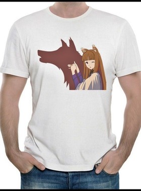 狼与香辛料T恤 动漫T恤白色短袖T恤 男女 Spice and Wolf t-shirt