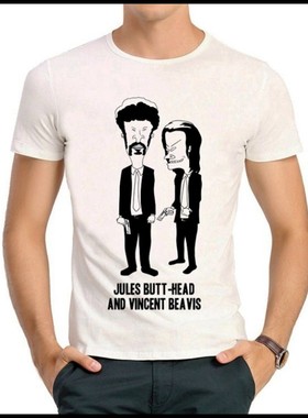 Beavis Butt T-shirt 瘪四与大头蛋 T恤 白色 T恤 动漫T恤 男女