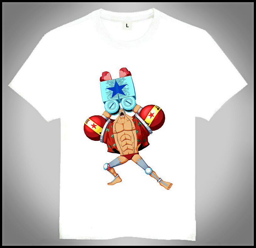 One piece Franky T-shirt Q版 海贼王 T恤 白色短袖 弗兰奇  T恤图片