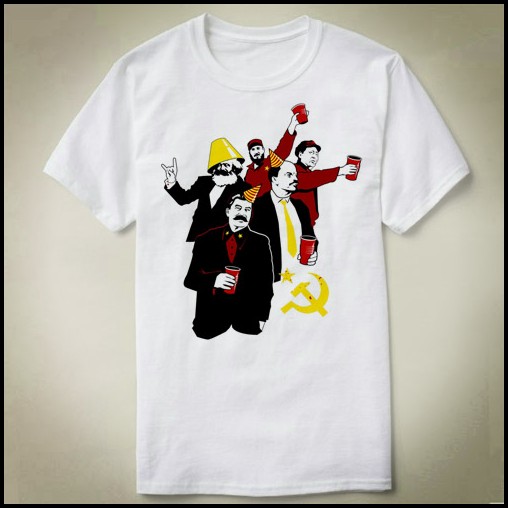 Communist Party Stalin Lenin Mao Castro Marx Tee T-Shirt T恤