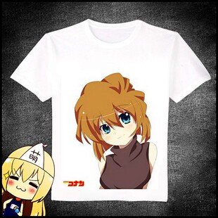名侦探柯南 灰原哀 动漫T恤 圆领白T 全彩长短袖痛T 可来图定制