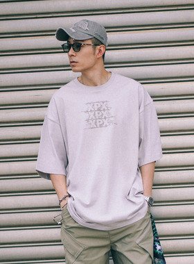 XPX 周柏豪 胸前团队LOGO刺绣印花短袖T恤