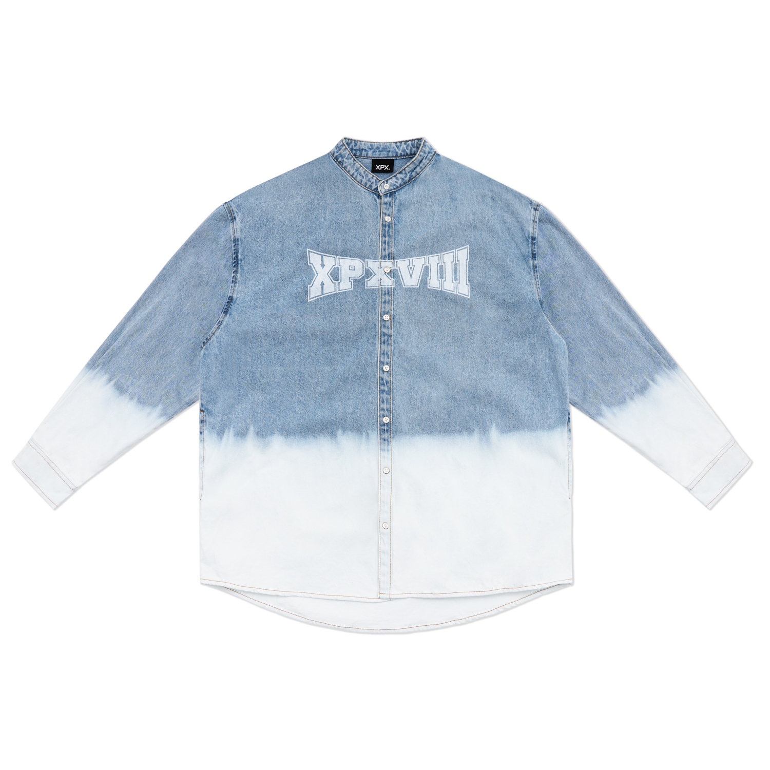 XPX周柏豪渐变牛仔长袖衬衫