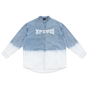 EFFECT BLEACHED DENIM 渐变水洗效果牛仔长袖 XPX 衬衫 周柏豪
