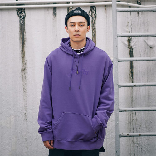 XPX 周柏豪 GARMENT DYE HOODIE IN ORANGE 刺绣染色连帽卫衣