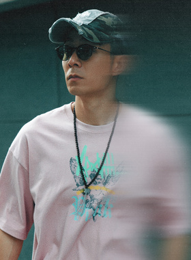 XPX 周柏豪 天使图案团队标志印花男女同款纯棉短袖T恤