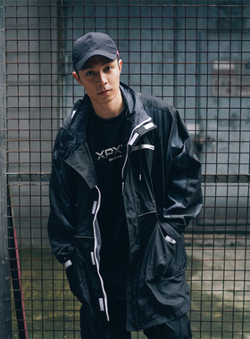 XPX 周柏豪 LONG CUT WINDBREAKER  3M反光材质风衣外套