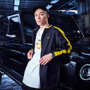 周柏豪 WINDBREAKER CONTRAST TONE 黑色对比双色风衣 XPX