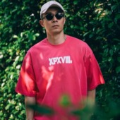 涂鸦字体印花做旧喷墨短袖 XPX 周柏豪 T恤