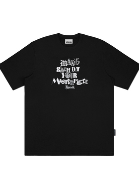 XPX 周柏豪 英文标语图案印花短袖