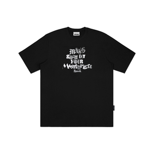 英文标语图案印花短袖 周柏豪 XPX