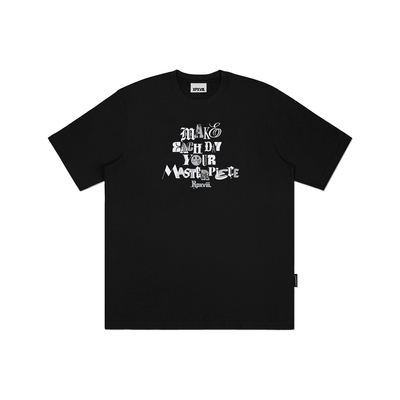 XPX 周柏豪 英文标语图案印花短袖