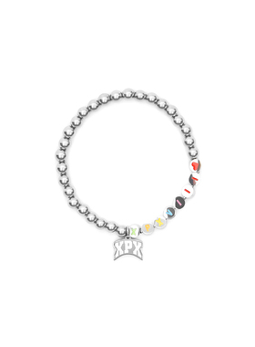 XPX 周柏豪 团队LOGO不锈钢珠拼接手链