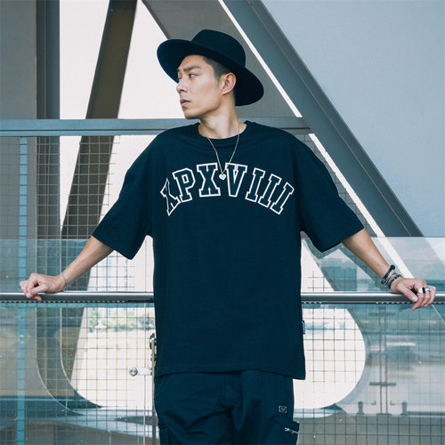 XPX周柏豪团队字母厚款短袖T恤