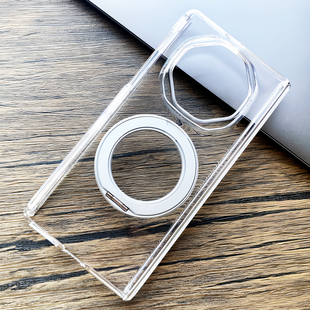 适用于华为MateXTs手机壳新款磁吸透明双中轴保护壳超薄全包边高清透明壳旋转支架三折叠matext非凡大师后壳