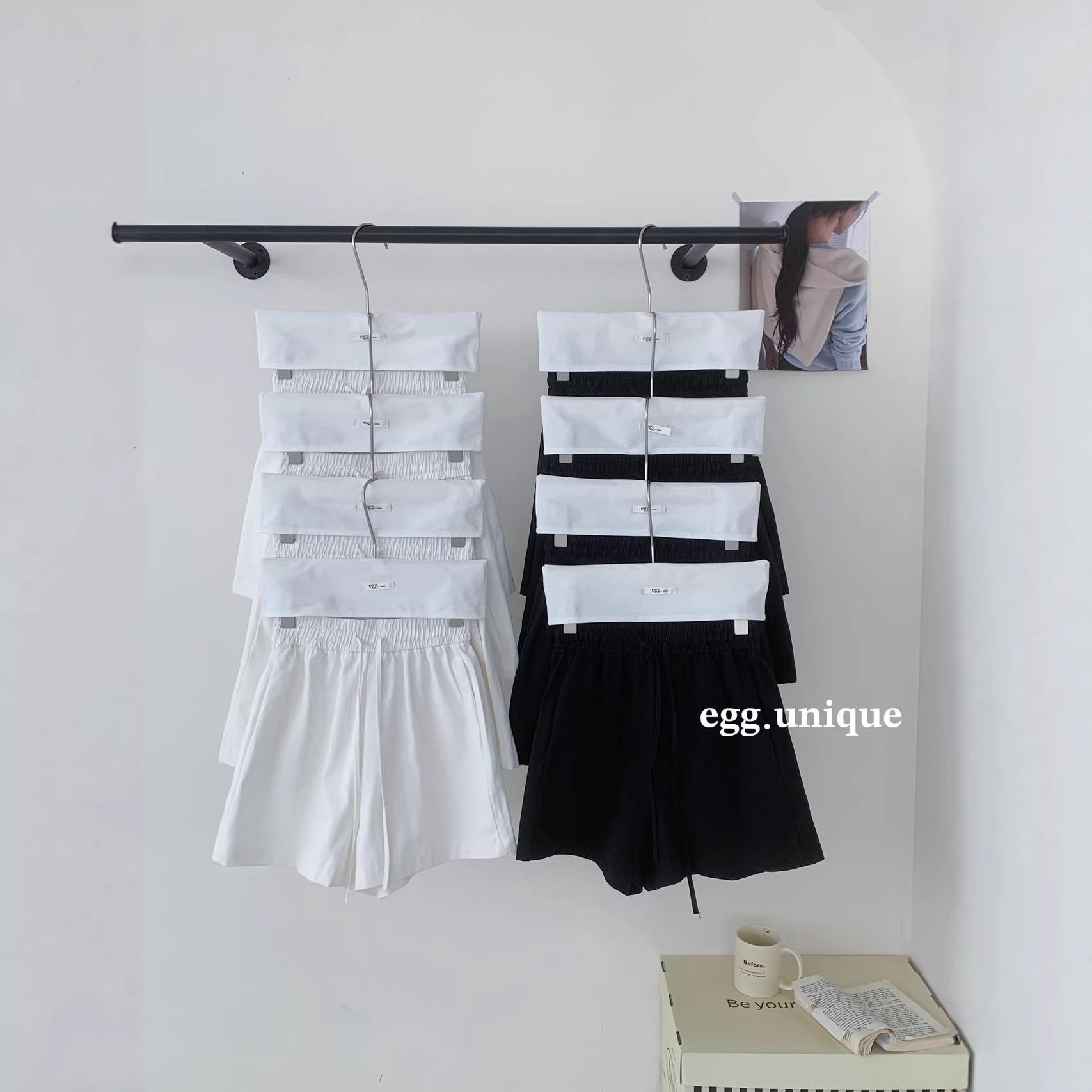 egg.unique纯棉抽绳休闲短裤纯色休闲短裤女生夏季薄款速干短裤批
