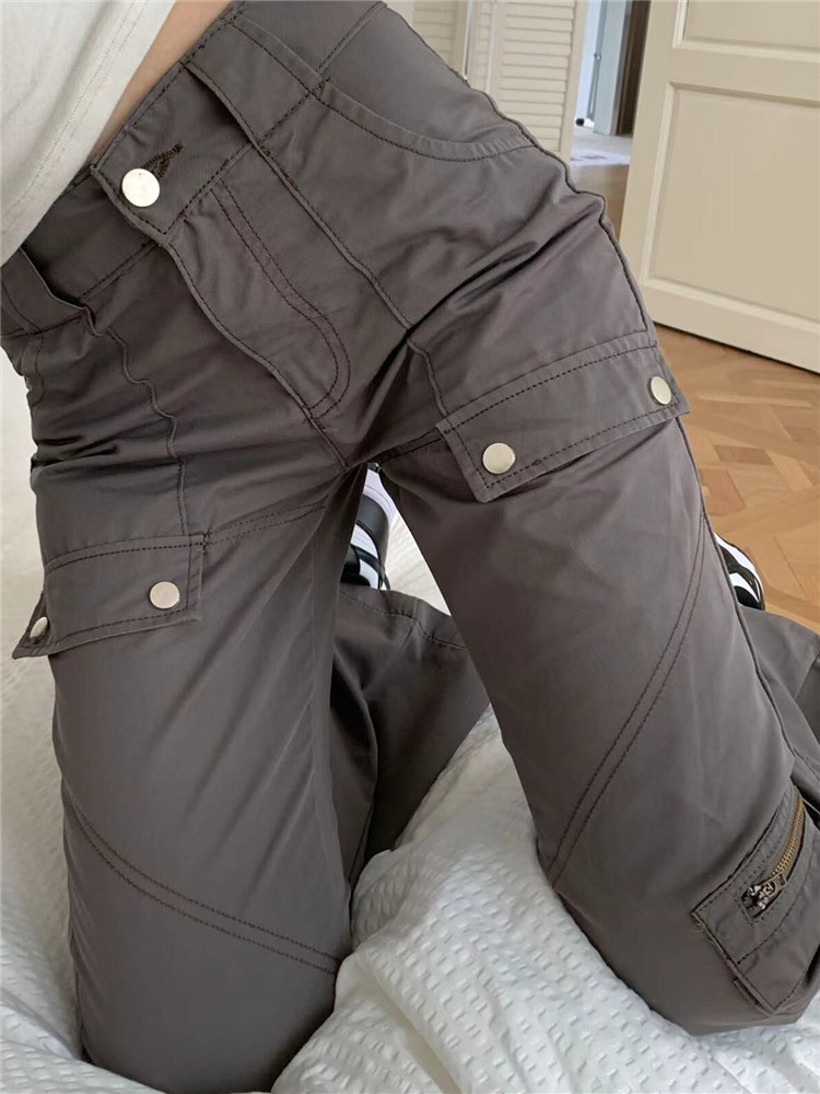 辣妹多口袋微喇工装裤胖妹妹大码女装秋季新款修身显瘦阔腿裤子潮,女装/女士精品,大码连衣裙,淘宝优惠券,粉丝福利购,淘宝优惠卷