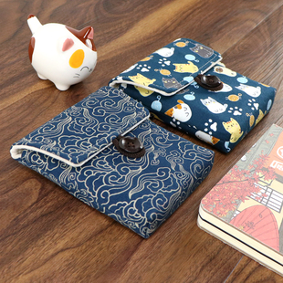 中国风适用东芝 新小黑A3/V9/V10移动硬盘布艺保护套收纳袋防尘包