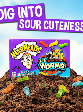 美国WARHEADS -Lil' Worms 酸软糖果外层酸爽内里香甜有嚼劲果味