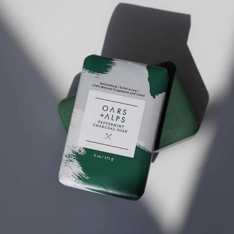 Oars Alps-薄荷木炭缓解酸痛去角质油脂祛痘男士肥皂沐浴皂 171g
