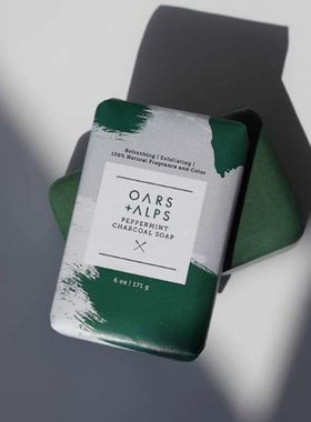 Oars Alps-薄荷木炭缓解酸痛去角质油脂祛痘男士肥皂沐浴皂 171g