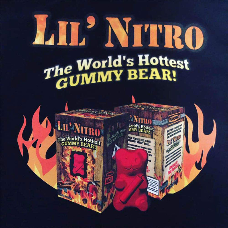 美国Lil' Nitro 求挑战死神魔鬼地狱之火 超辣小熊软糖整蛊变态辣