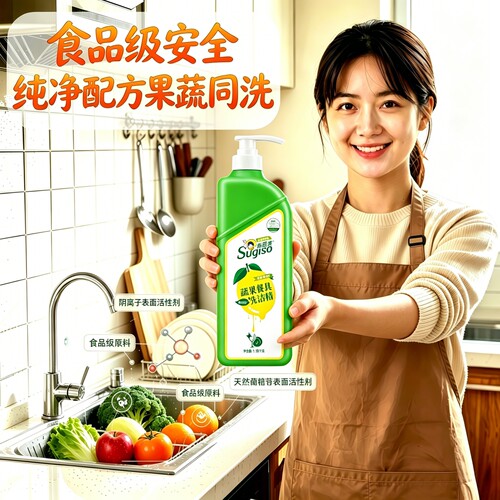 新居爽柠檬味食品级洗洁精去油