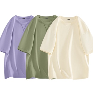 T恤青年男女款 短袖 ins潮牌街头圆领上衣服 重磅纯棉新款 2025年夏季