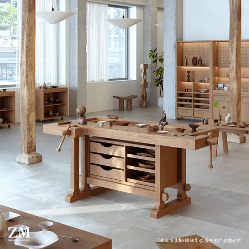 中岛展示台手作店陶瓷器皿茶店桌