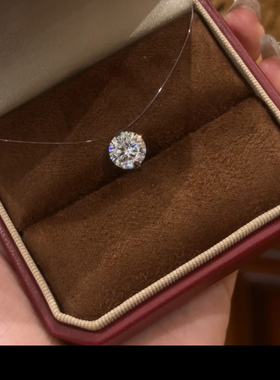 人鱼之泪隐形超闪单钻透明鱼线颈链夏季新款锁骨链项链百搭配饰