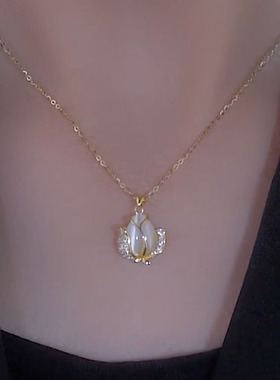 世界花后郁金香项链锁骨链