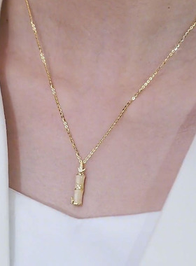 节节高升富贵竹项链女锁骨链