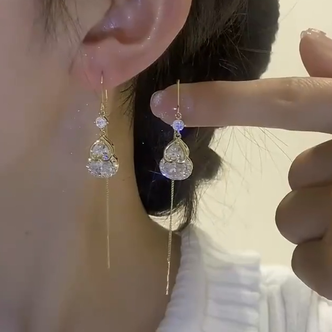 新中式国潮爆款长款流苏钱袋耳线女耳环925银抗过敏洋气绿色甜美,饰品/流行首饰/时尚饰品新,耳线,淘宝优惠券,粉丝福利购,淘宝优惠卷