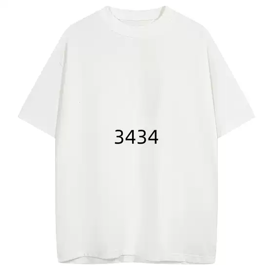 Subway Hooligan 3434 Number and Letter Logo Printed Short-Sleeved T-Shirt
