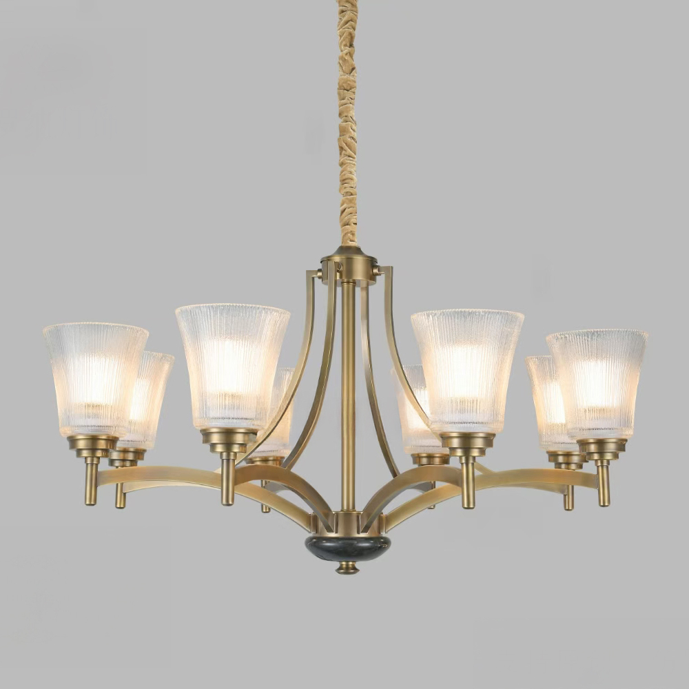 简约美式乡村复古田园客厅餐厅卧室全铜吊灯  中古轻法轻奢书房灯