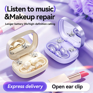 Bluetooth OpenEar Headphone Makeup Mirror Detachable Diamond