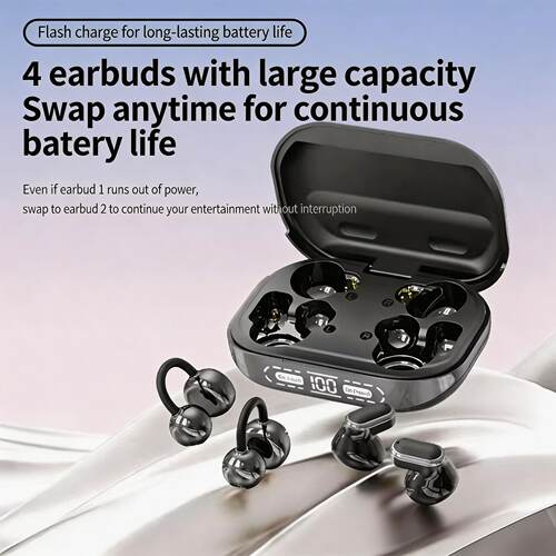 Clip-On Open Ear Bluetooth Headphones Sport Wireless Earbuds