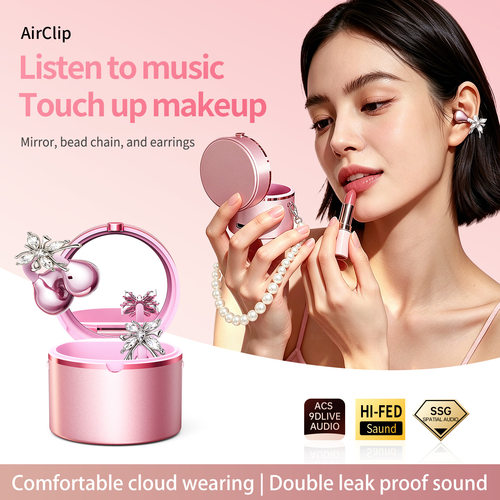 ClipOn Open Ear Earbuds Detachable Sparkle Butterfly Earring