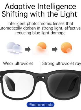 AI Smart Glasses Bluetooth Sunglasses 8MP Camera Microphone