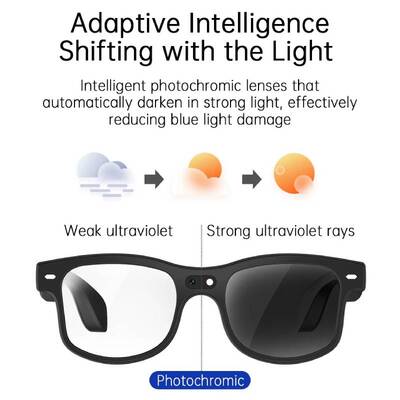AI Smart Glasses Bluetooth Sunglasses 8MP Camera Microphone