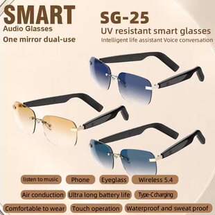 Frameless Smart Glasses Bluetooth Lightweight Tech Wearable