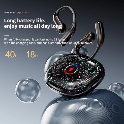 AI translator Bluetooth  Open Earphone Ear Hook LED Light