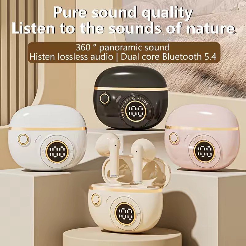 Wireless Bluetooth Headset LED Dislpaly Binaural Headphone