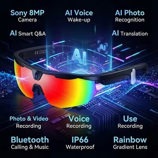 AI translator Smart Glasses Ride Windproof Goggle Sunglasses