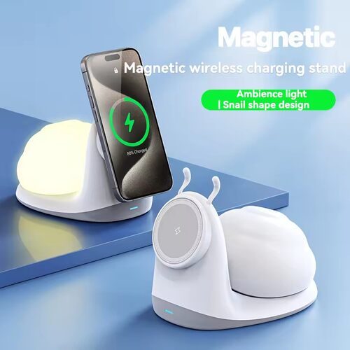 mobile phone magnetic wireless charger snail  light magsafe