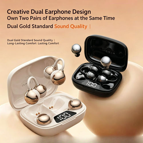 couple Earbuds Ear Clip  Headphones Stereo game Earphones