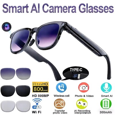 I Smart Glasses 8MP Camera Shooting video ChatGPT Translator