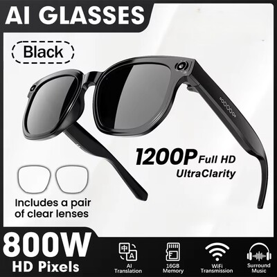 AI Smart Glasses  Translation Glasses 800W Camera sunglasses