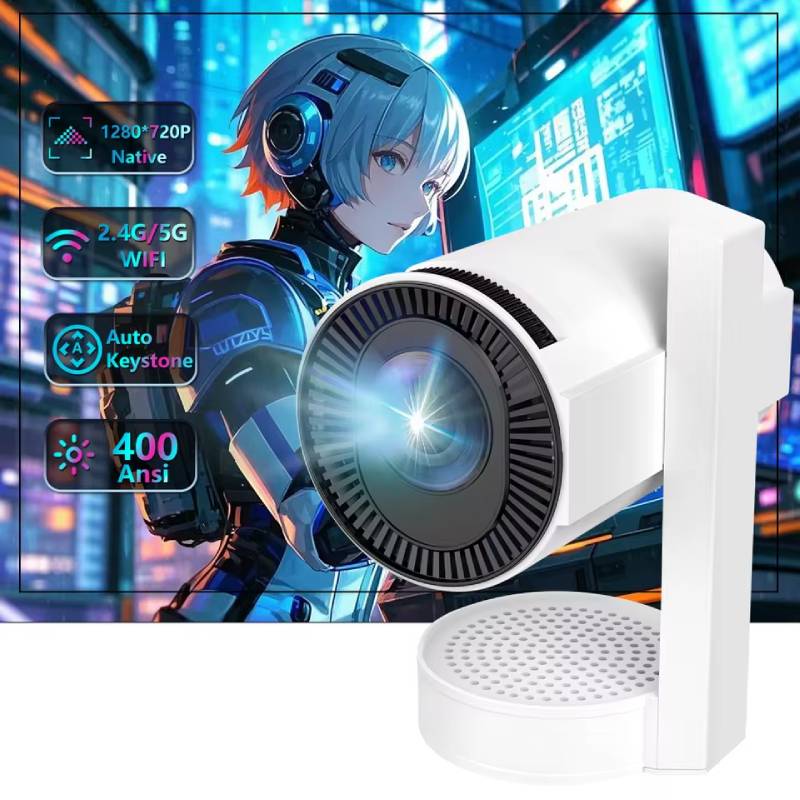 Z11 HD 720P Portable Projector 400 Lumens Auto Keystone Dual-Band WiFi Compact For Movies Gaming