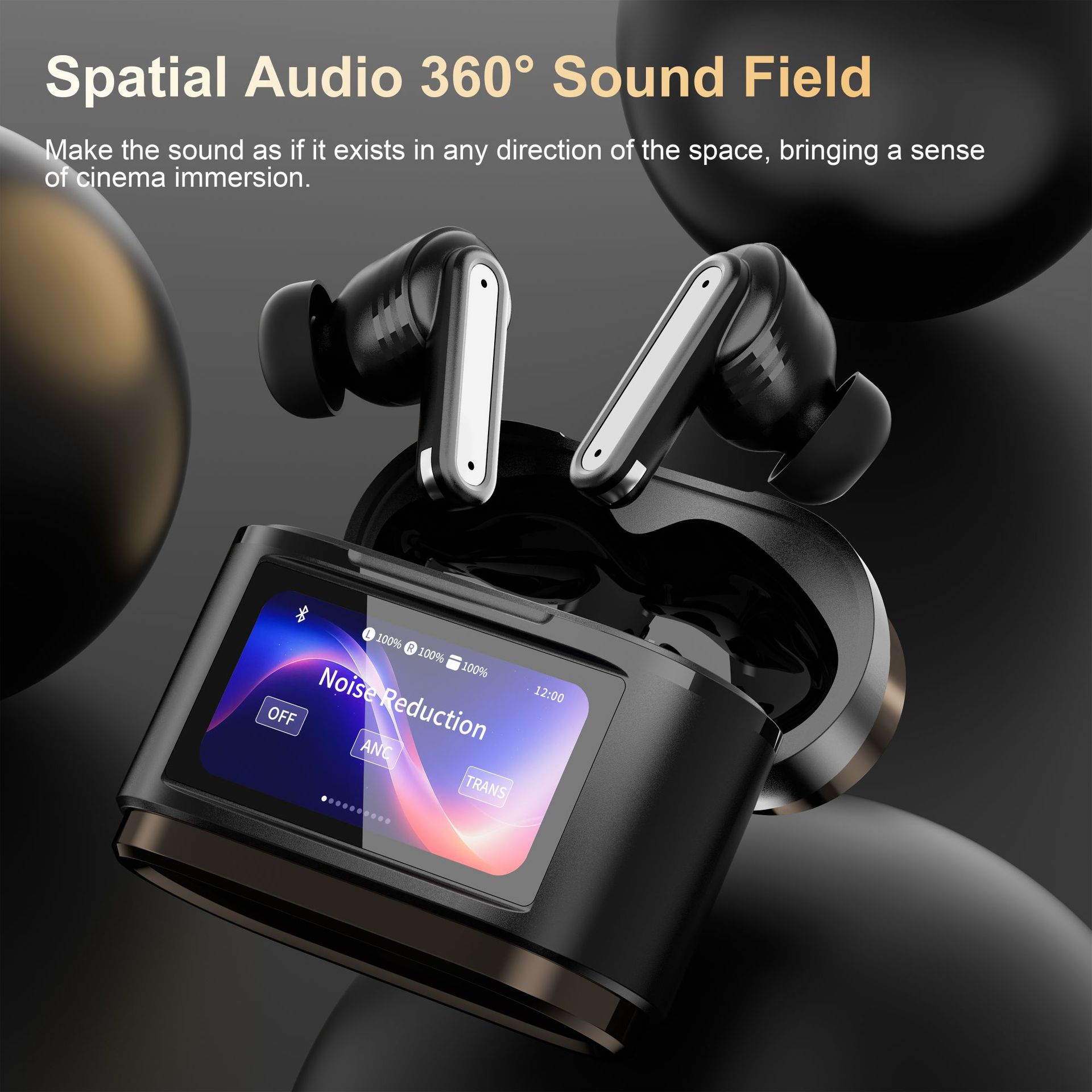 Headphone Digital Screen Touch Waterproof  Sports Headphones